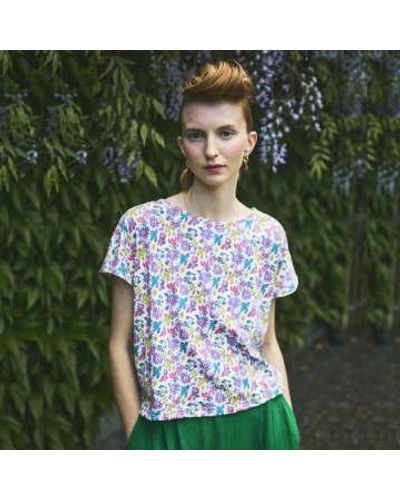 Lowie T-shirt hyper floral en coton biologique - Vert