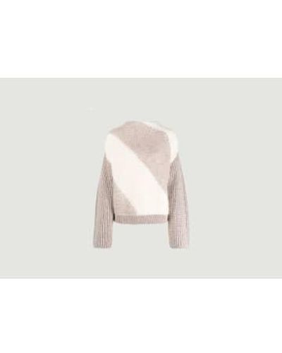 IRO Arzel Two-tone Knitted Sweater S - White