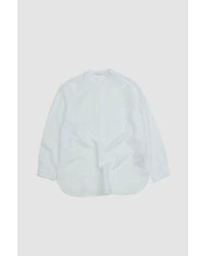 Still By Hand Band Collar Pullover Shirt - White