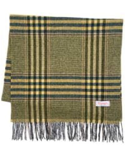 Fresh Green Tartan Wool Scarf 50 X 200 Cm