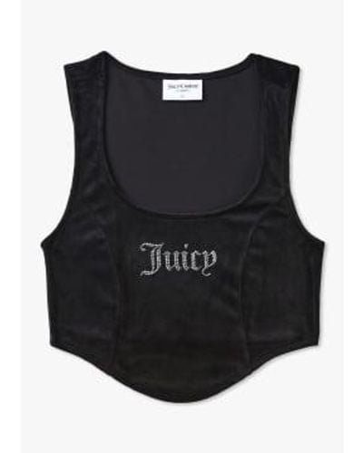 Juicy Couture S Camina Diamonte Corset Top - Black