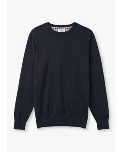 Aquascutum S Active Check Sleeves Sweater - Blue