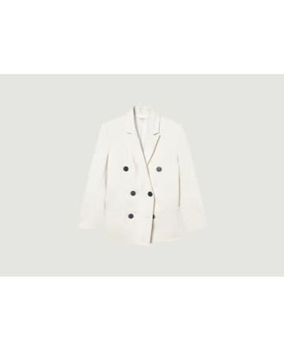 PARISIENNE ET ALORS Double Breasted Jacket Sand 40 - White