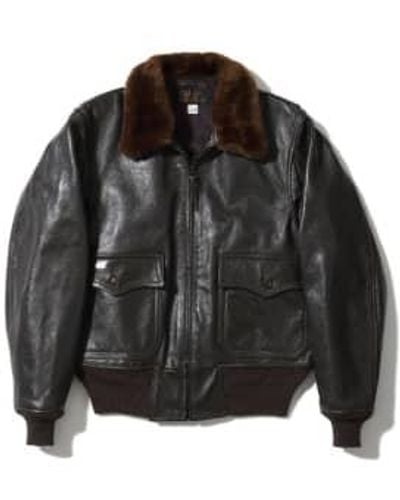 Buzz Rickson's Buzz Ricksons Leather G 1 A Pritzker And Sons Inc Jacket - Nero