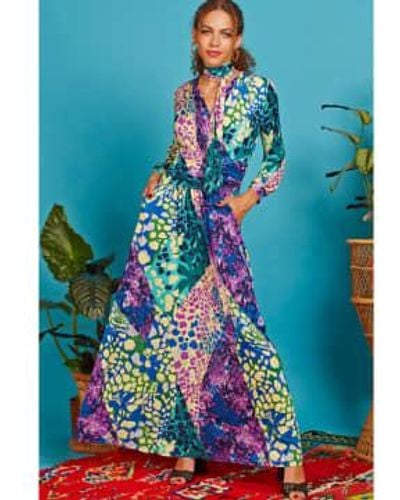 ONJENU Sharon Maxi Dress Capella Uk 10 - Blue