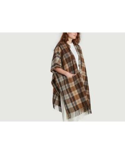 Diega Tartan Poncho S - Brown