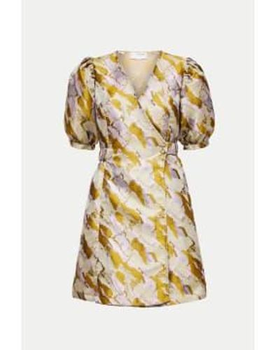 SELECTED Ecru Olive Tanka Short Dress Multi / 38 - Metallic
