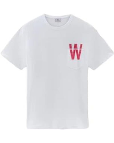 Woolrich Camiseta hombre flag blanco brillante
