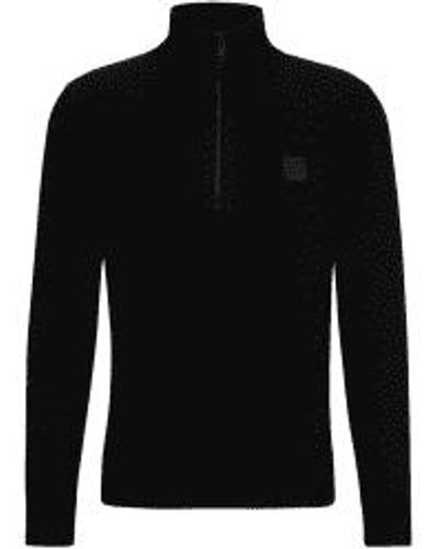 BOSS Kanobix Quarter Zip Sweater Size: Xxl, Col: Open Green - Black