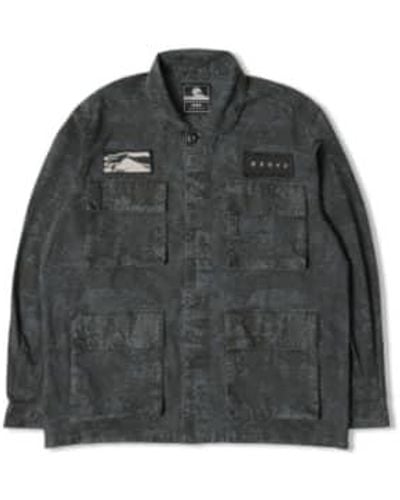 Edwin Anthrazit schwarz baumwolle ebenholz abstrakt camo survival jacket - Mehrfarbig