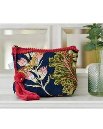 Powell Craft Carnation Print Make Up Bag Cotton - Multicolor