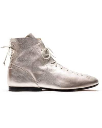 Tracey Neuls Magritte Veuve Or Lace Up Leather Boots - Grigio