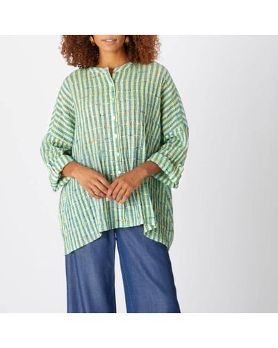 Sahara Embroidered Gingham Shirt - Green