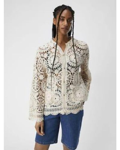 Object Petra Crochet Shirt - Natural