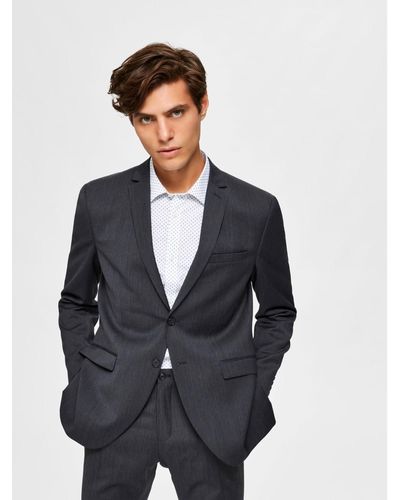 SELECTED Blazer Gray Structured Gray - Blue