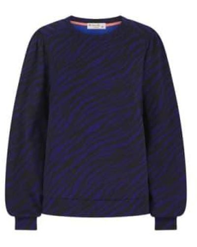 Nooki Design Printed Zebra Piper Sweater- Mix / S 90% Polyester, 6% Cotton, 4% Elastane - Blue