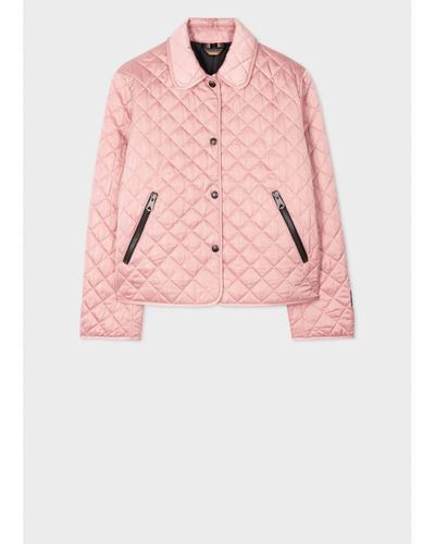 Paul Smith Pink Quilted Popper Button Jacket