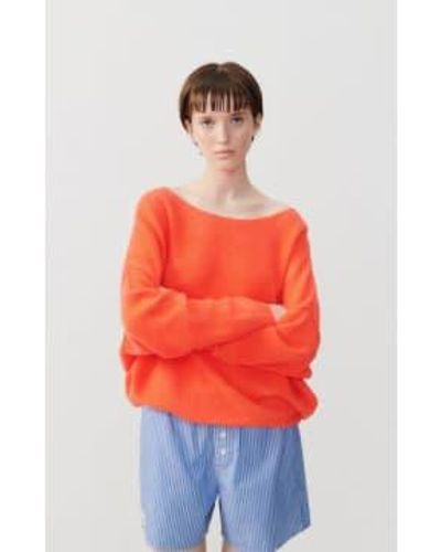 American Vintage Damsville Sweater Fire Xs/s - Orange