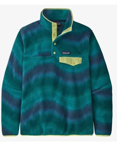 Patagonia Jersey Ws Lightweight Synchilla Snap T Fleece Aurora Dark Borealis Green - Multicolore