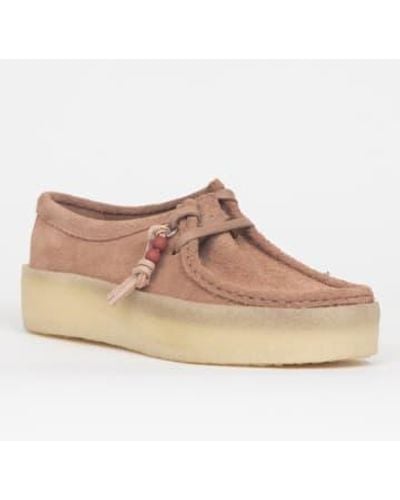 Clarks Wallabee Cup Suede Shoes In Warm - Natural