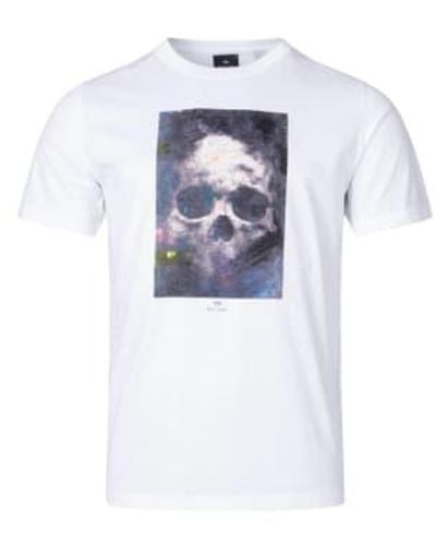 Paul Smith Totenkopf-T-Shirt mit normaler Passform - Weiß