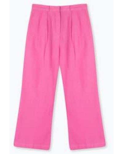 Lowie Cerise Wide Leg Khadi Trousers S - Pink