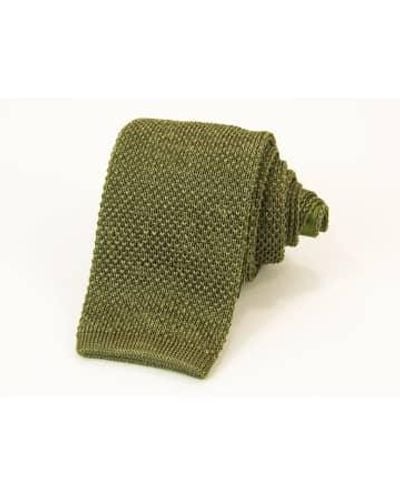 40 Colori Silk And Linen Melange Knitted Tie - Green