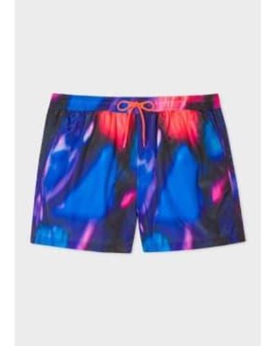 Paul Smith Rave Print Swim Shorts Polyester - Blue