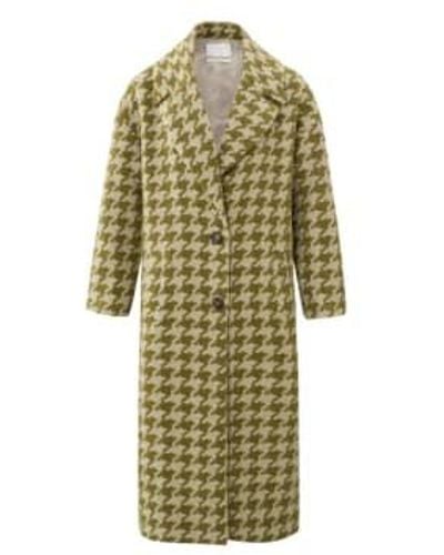 Yaya Houndstooth Coat Gothic - Verde