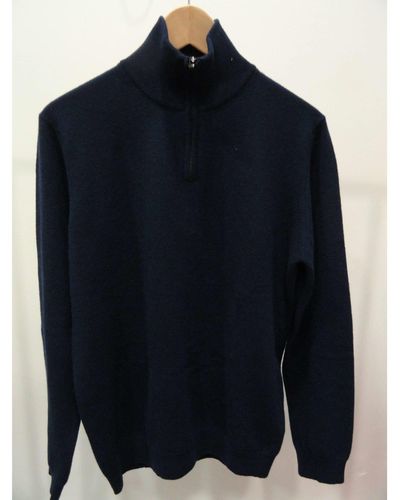 Pringle of Scotland Merino Half Pull Sweater Navy - Bleu