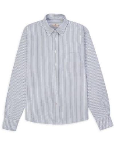 Burrows and Hare Burrows And Hare Oxford Button Down Shirt Stripe - Blu