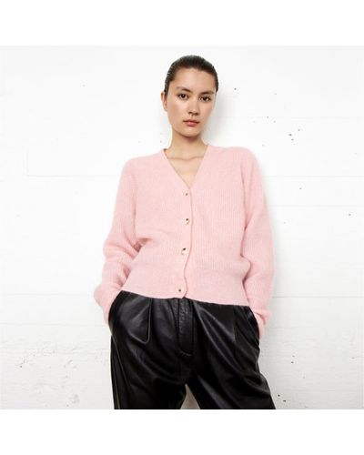Second Female Brooky Silver Pink Puff Knit Cardigan