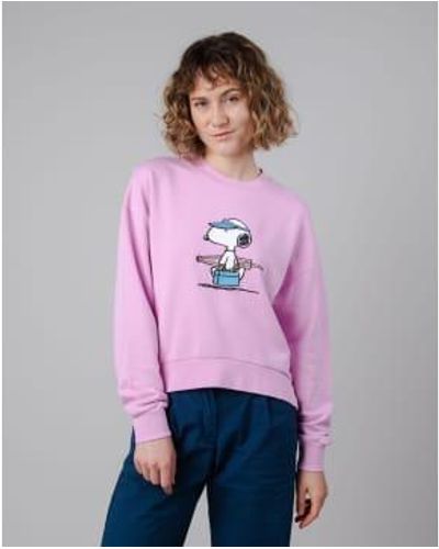 Brava Fabrics Peanuts Beach Printed Sweatshirt - Viola