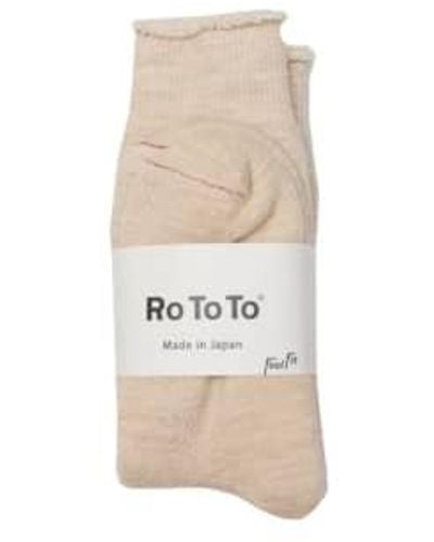 RoToTo Double Face Socks Oatmeal S - Natural