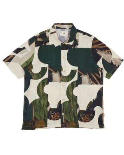 Folk Gabe Shirt Cutout Print Medium - Green