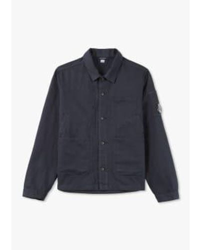 C.P. Company S Cotton Linen Overshirt - Blue