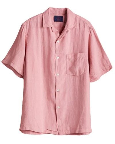 Portuguese Flannel Linen Camp Collar Shirt Rose - Rosa