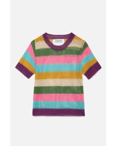 Compañía Fantástica Haut en tricot ouvert rayé - Multicolore