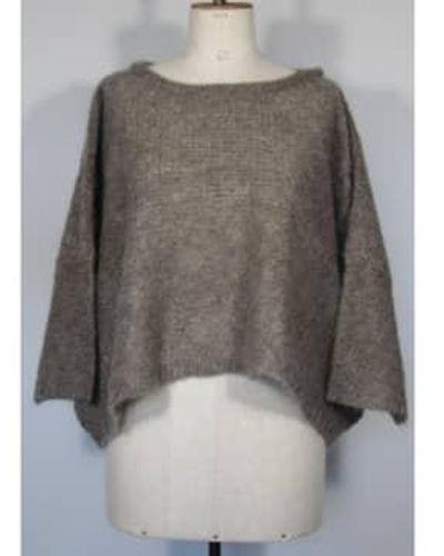 WINDOW DRESSING THE SOUL Caramel Mohair Jumper One Size - Grey