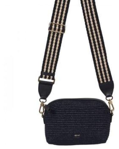 Abro⁺ Kaia Navy Raffia Woven Bag One Size - Black