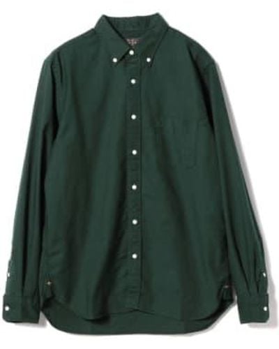 Beams Plus B.d. oxford camisa ver - Verde