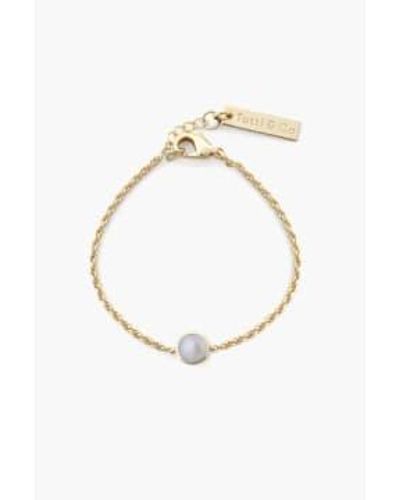 Tutti & Co Bracelet avec pierre naissance et perles d'eau douce br595g - Métallisé