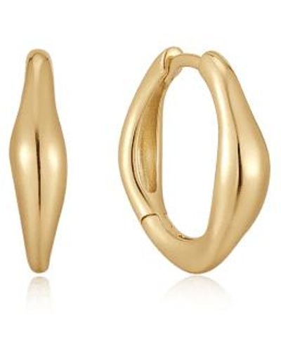 Ania Haie Wave Huggie Hoop Earrings - Metallizzato