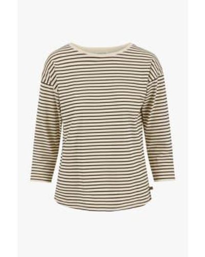 Zusss Stripe Shirt Long Sleeve /off Black Small - Multicolour