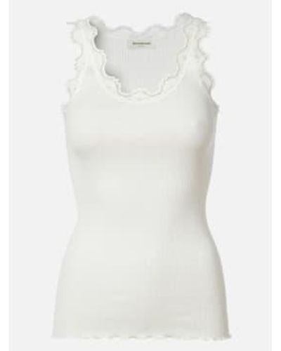 Rosemunde Silk Top With Lace - White