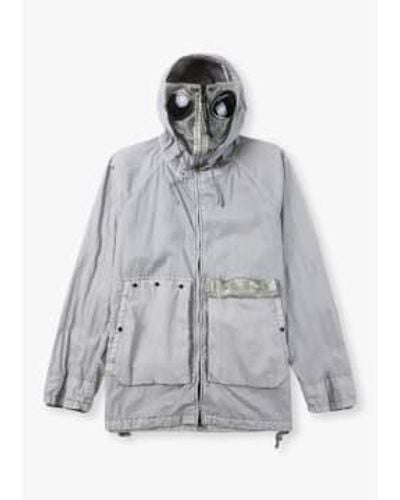 C.P. Company S 50 Fili Gum Mixed Zipped Goggle Jacket - Grey