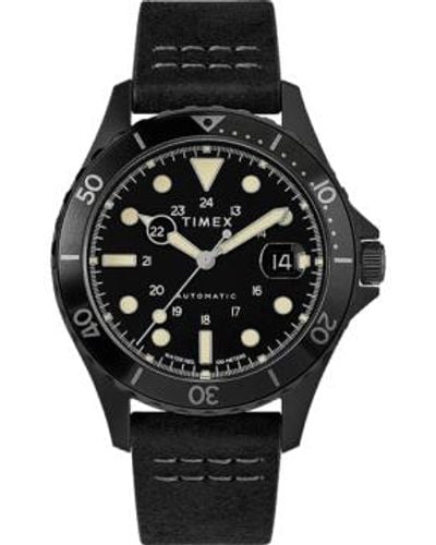 TIMEX ARCHIVE Watch Navi Xl Automatic 41 Mm Leather Strap Os - Black