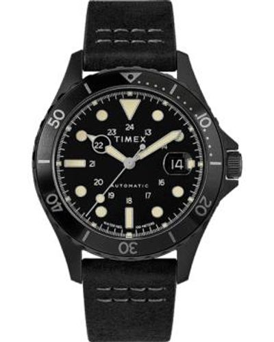 TIMEX ARCHIVE Watch Navi Xl Automatic 41 Mm Leather Strap Os - Black