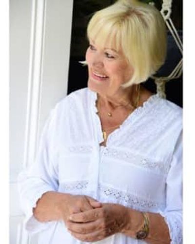 Powell Craft Damen-langarm-nachthemd mit frilly-v-ausschnitt-linie elizabeth - Weiß