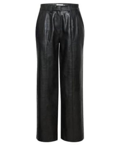 Ichi Leani Leather Trousers M - Black
